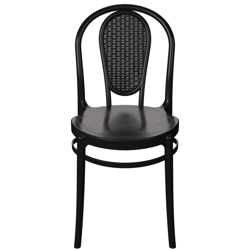 Cadeira de Plastico Retro Rattan preta